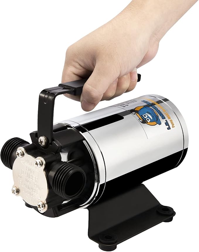 Water Transfer Pump 12V 330GPH, LilMonster Auto Portable Electric Utility Water Pump Self-Primingwith Suction Hose Kit