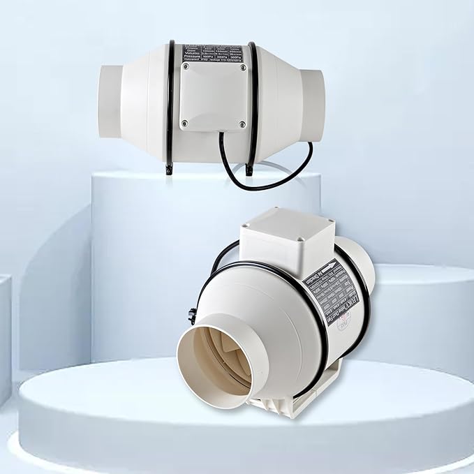 4Inch Exhaust fan Pipeline booster fan Inline duct fan 280 CFM Efficiency Air Fan for Duct Vent Bathroom, Kitchen, Grow Tent,Hydroponics,The wind is very strong.All-copper wire motors are more durable