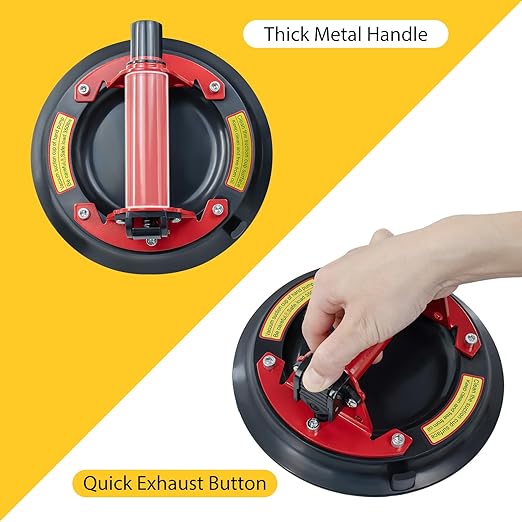 2 Pack 8"Suction Cups for Glass,Heavy Duty Glass Suction Cups to Lift Large Glass,Max Load 960lbs Window Suction Cups,Powerful Industrial Tile Suction Cup Tool for Lifting Glass,Tile, Granite
