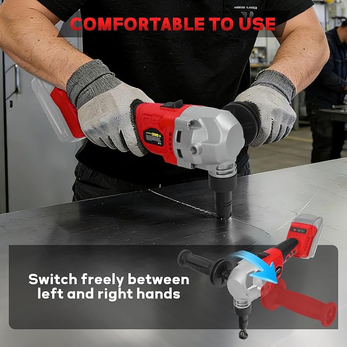 Cordless Metal Nibbler for Milwaukee 18V Battery, Brushless Nibbler Metal Cutter with 3 Speed, Electric Nibbler Steel Cutter for Stainless Steel, Aluminium, 30000RPM, Dusty Bags, 2 Blades(No battery)