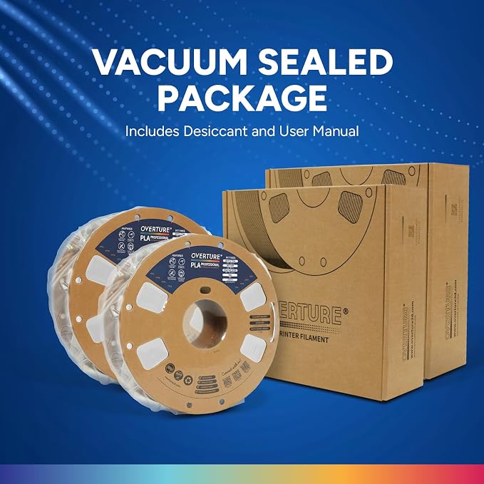 OVERTURE 2KG Bundle PLA Plus (PLA+) Filament 1.75mm, Stronger & More Durable, Professional Toughness 3D Printer Filament 1kg (2.2lbs) 2 Pack, High Precision +/- 0.02mm, Tangle-Free (White 2-Pack)