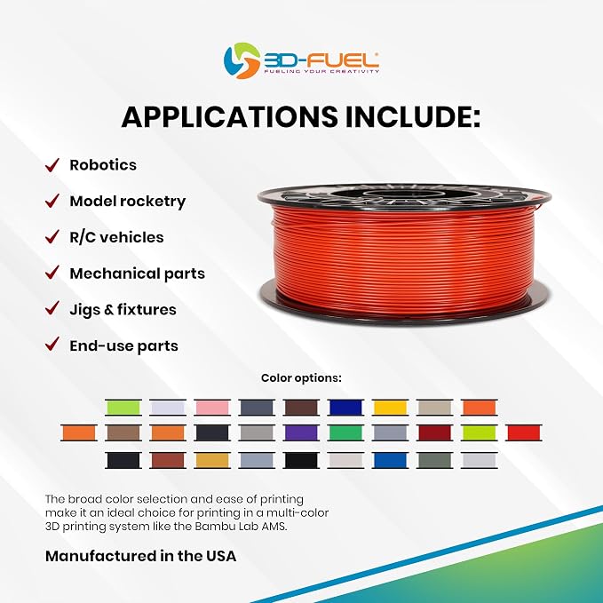 3D-Fuel Tough Pro PCTG Filament for 3D Printing, Better Than, Iron Red