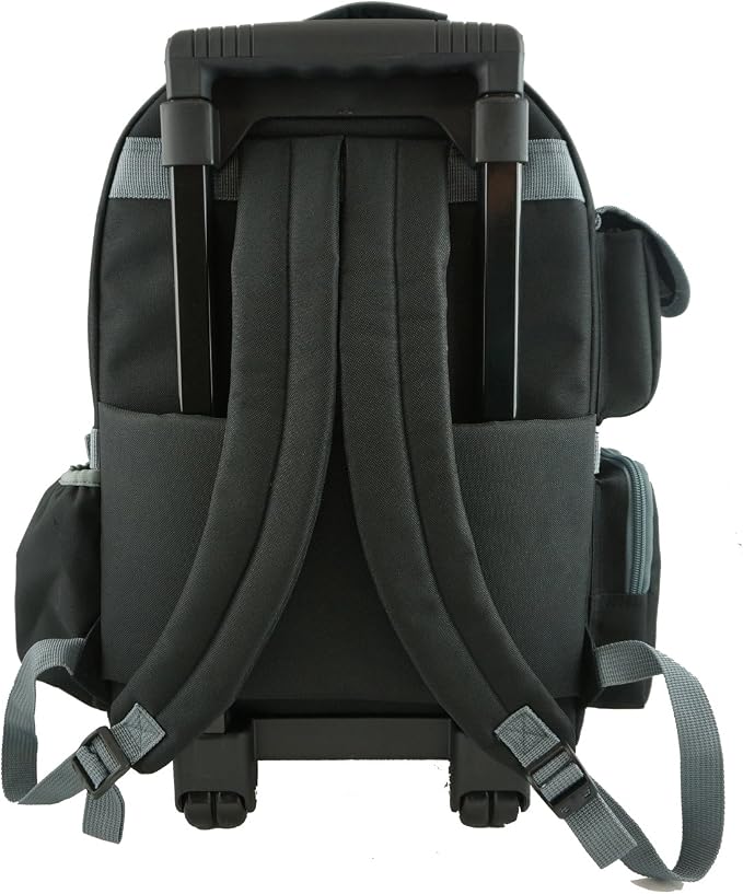 K-Cliffs Heavy Duty Rolling Backpack School Bookbag with Wheels Deluxe Wheeled Daypack