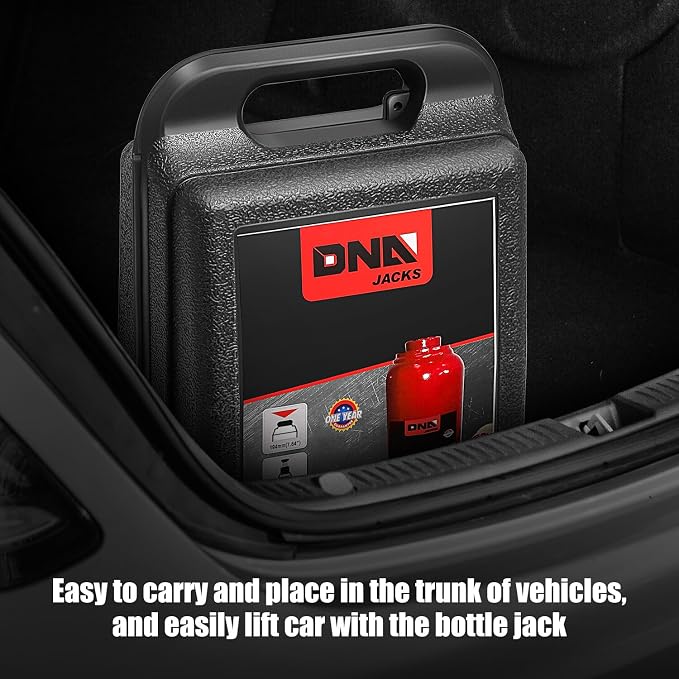 DNA Motoring 3 tons / 6000 lbs Lifting Automotive Welded Hydraulic Bottle Jack for Repair Vehicle, Pickup, Truck, w/Manual Handle, Red,TOOLS-00349