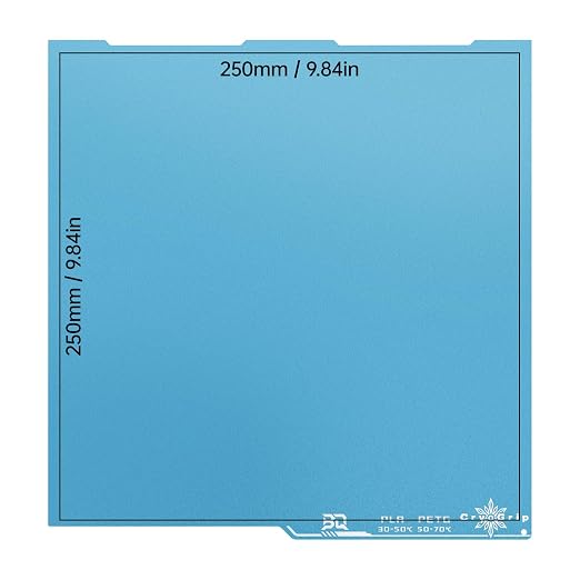 BIQU CryoGrip Pro Frostbite Build Plate for Any-Cubic Kobra 3 3D Printer, Cold Plate, Room Temperature Printing, Double-Sided Textured Sheet, 250x250mm, 1 Piece