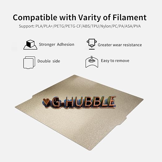 2 Packs 260x271MM PEI Build Plate for Elegoo Centauri Carbon/Centauri Carbon 2,Double Sided Textured Heated Bed,Easy Model Removal Spring Steel Plate Compatible with Elegoo Centauri Carbon 3D Printers
