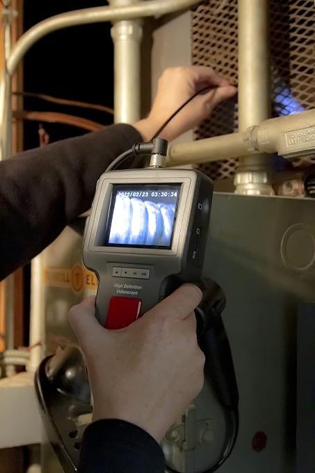Triplett BR500 High Definition Articulating Videoscope with Waterproof 6mm Camera and 3.5" Color TFT LCD Display