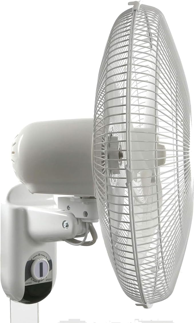 Hurricane Classic 4 Pack Oscillating Wall Mount Fan w/ 3 Quite Speeds, White, 16" - Corded Electric Air Cooling Unit w/Pull Cord Controls for Home, Grow Tents, Offices, Sheds, Studios, Garages, Dorms
