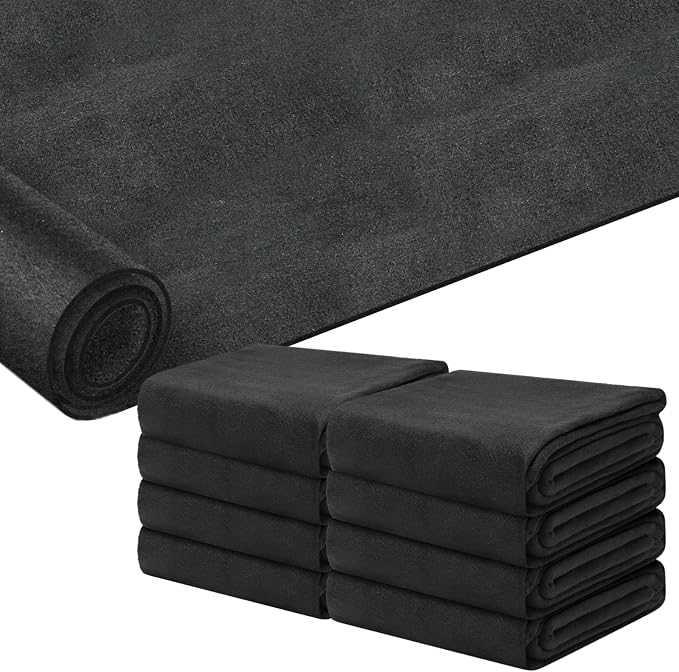 Fanfanwin 8 Pcs 80" x 144" Extra Large Moving Blankets Heavy Duty Packing Blankets Textile Shipping Furniture Pads Furniture Covers Essentials for Protecting Wrapping Moving Supplies, Black
