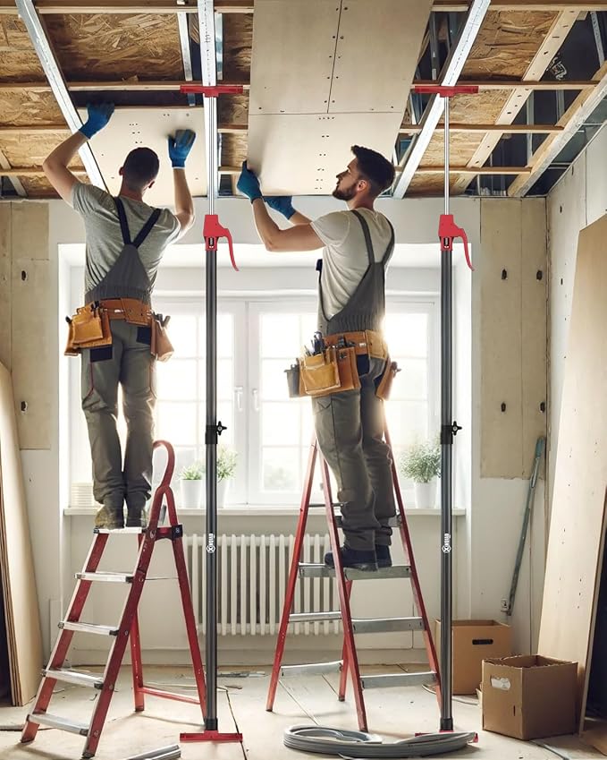 XINQIAO Cabinet Jacks for Installing Cabinets, Light Duty Third Hand Tools Adjustable Support Pole from 45 in to 113.6 in, 4 PCS
