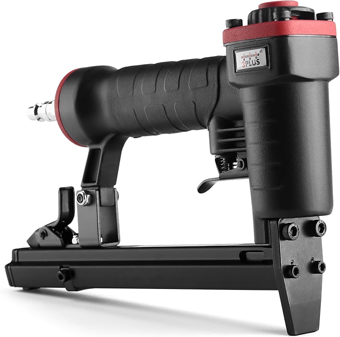 3PLUS HT5014SP Pneumatic 20 Gauge Stapler, T50 Upholstery Stapler, 1/4-Inch to 9/16-Inch