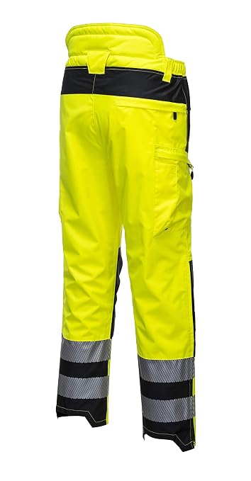 Portwest PW342 Men's PW3 Hi Vis Waterproof Safety Rain Pants, Lightweight and Flexible Workwear Yellow/Black, 3X-Large