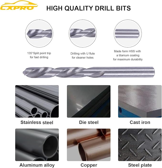 314Pcs Thread Repair Kit, Metric Helicoil Repair Kit with HSS Drill Bits Inserts Taps Break Off Tools: M5 M6 M8 M10 M12, SAE Helicoil Kit: 1/4" 5/16" 3/8" 7/16" 1/2"