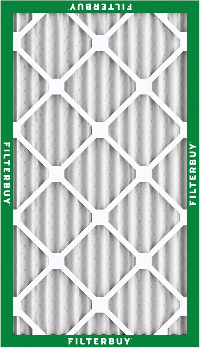Filterbuy 14x25x2 Air Filter MERV 8 Essential Dust & Allergy Defense (12-Pack), Electrostatic Pleated HVAC AC Furnace Filters Replacement, Made in USA (Actual Size: 13.50 x 24.50 x 1.75)