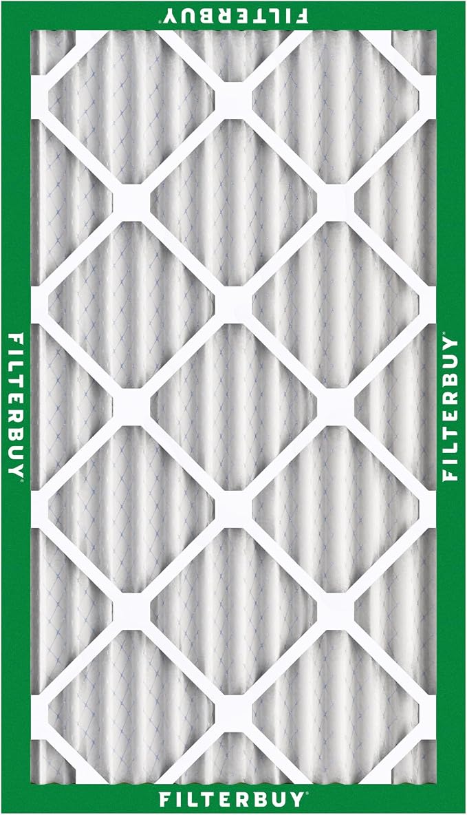 Filterbuy 12x24x2 Air Filter MERV 8 Essential Dust & Allergy Defense (4-Pack), Electrostatic Pleated HVAC AC Furnace Filters Replacement, Made in USA (Actual Size: 11.38 x 23.38 x 1.75)