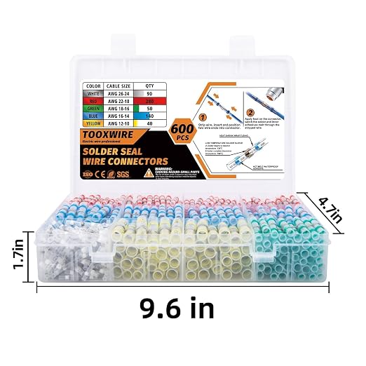 600PCS Solder Seal Wire Connectors, Heat Shrink Wire Connectors Kit, Waterproof Heat Shrink Butt Connectors for Marine Automotive Boat Truck RV Wiring, AWG 26-10, 5 Sizes
