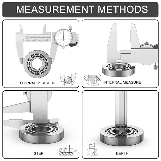 HDLNKAK Dial Test Indicator with Magnetic Base Stand(90lbs /40kg), 0-0.03"x0.0005" Test Indicator, Dial Caliper 0.001” / Micrometer 0.001” and Stainless Steel Ruler