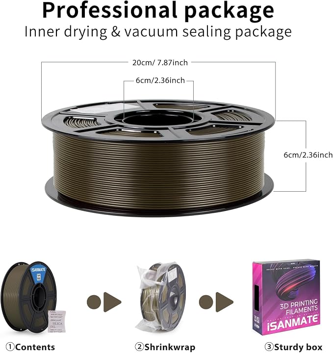 iSANMATE 3D Printer Filament ASA Champagne Gold, UV & Weather Resistant ASA Filament Perfect for Outdoor Functional Parts, for Bambu Lab 3D Printers,AMS,AMSLite, 1kg Spool (2.2lbs)