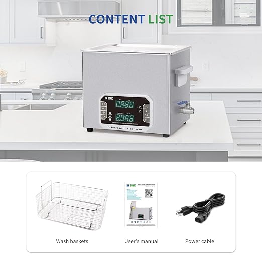 DK SONIC Professional Ultrasonic Cleaner 10L, 240W Heavy-Duty Sonic Cleaner with Timer,Heater&Touch Control, Multi-Application for Motorcycle Engines, Carburetors, Chains (Include Basket)