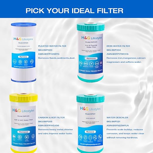 H&G Lifestyles 10" x 4.5 Water Descaler, Anti Scale Phosphate Filter | Saltless Water Softener,Replacement Cartridge, Compatible with 84637, WPX5BB97P, PC10, 355214-45, 355215-45, WP10BB97P