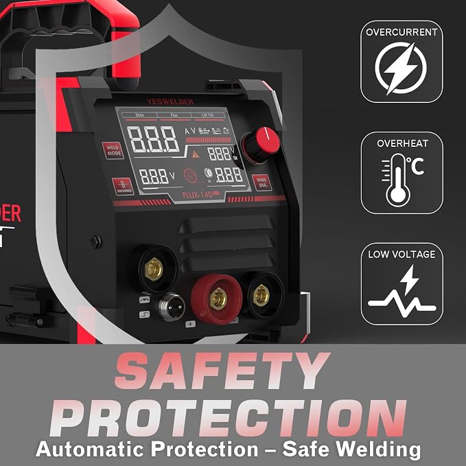 YESWELDER 140A MIG Welder with Lift TIG Torch, 110V Flux Core/Stick/Lift TIG