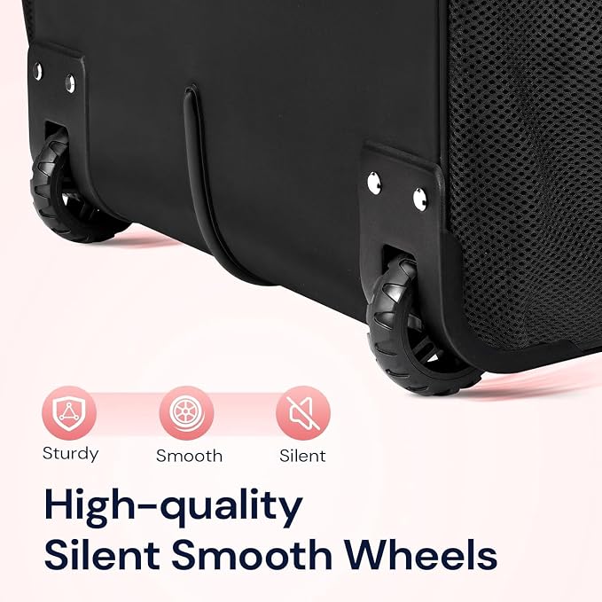 Ytonet Rolling Laptop Bag, 17.3 Inch Rolling Briefcase for Women, Water Resistant Computer Bag with Wheels for Work Travel College Business Overnight Wife Mom Teacher, Black Purple