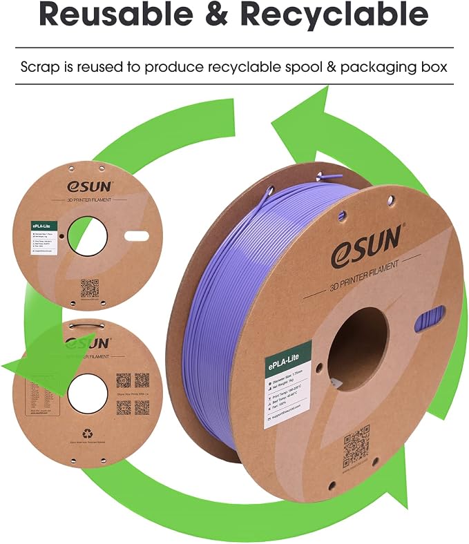 eSUN PLA Filament 1.75mm, High Toughness 3D Printer Filament Upgraded PLA Filament, Dimensional Accuracy +/- 0.03mm, 1KG Cardboard Spool (2.2 LBS) 3D Printing Filament for 3D Printers, Blue Purple