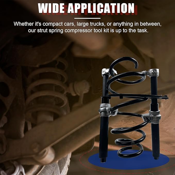 NYXOVA Coil Spring Compressor Tool, Heavy Duty Macpherson Strut Spring Compressor Tool,Ultra-Rugged Strut Spring Compressor Tool with Safety Guard,2200lb Capacity 11in Jaw Opening