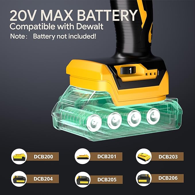 Cordless Caulking Gun Compatible With DeWalt 20V Max Battery(NO Battery) | 10 Oz Electric Caulking Gun with Anti-Drip,Auto Retract,LED Light,6 Speed for Filling, Sealing, Repair