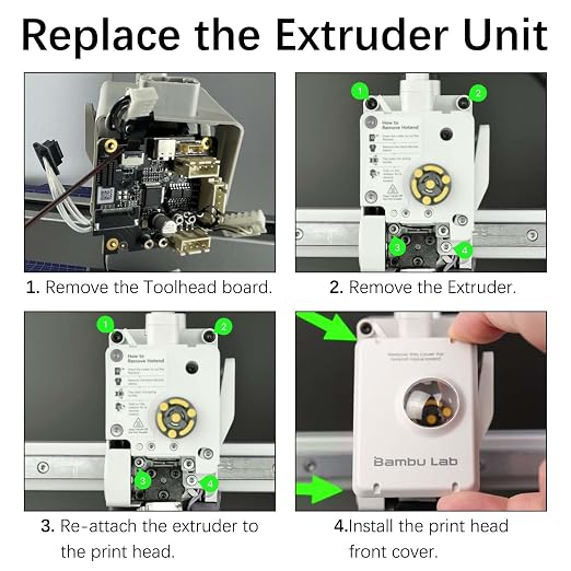 Bulto Original Bamboo A1 Extruder Unit Replacement with Hardened Steel Gears, Filament Cutter, Extrusion Motor, Eddy Sensor for Bambu Lab A1/A1Mini 3D Printer Accessories