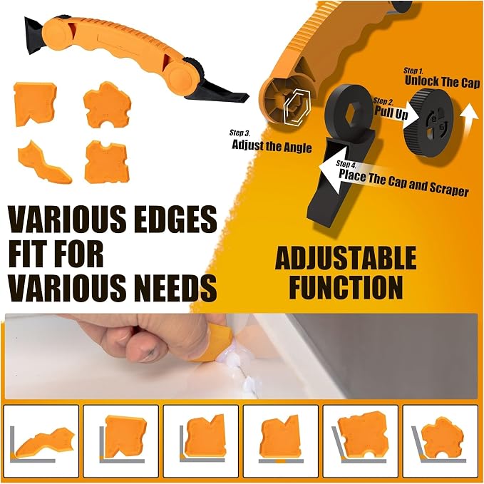 LONNYS Dripless Caulking Gun Kit for Kitchen Bathroom Window High Thrust Ratio Hand Caulk Gun