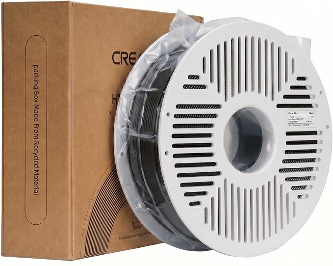 Creality PLA Filament with Reusable Spool 1KG, 1.75mm PLA 3D Printing Filament 2.2lbs High Dimensional Accuracy, Easy Installation Detachable Spool, Fits for Most 3D Printers, Black