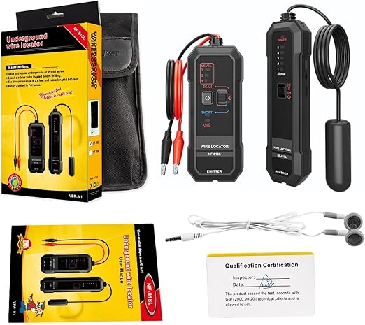 NOYAFA Underground Wire Locator, Underground Cable Locator for Pet Fence Buried Sprinkler Valve, Electrical Wire Tracer Cable Tester for Locating Irrigation Tone Generator Kit