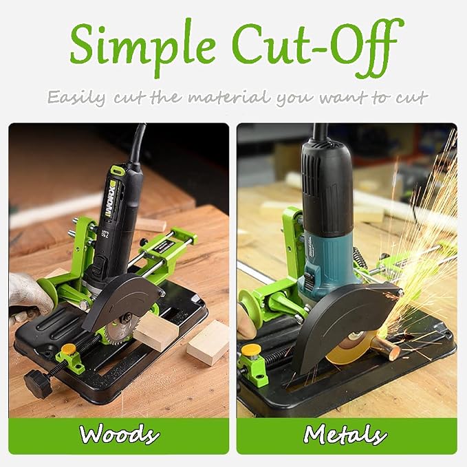Upgraded Angle Grinder Stand Sliding DIY Cutter Support Aluminum Bracket Holder iron base Suitable for 100/115/125mm angle grinder (Stand only)
