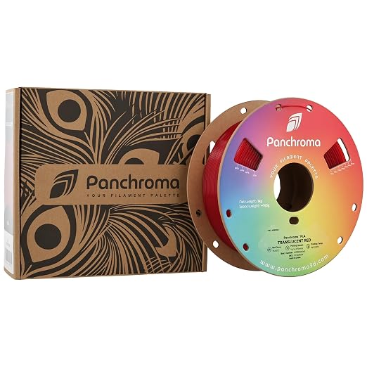 Polymaker Panchroma Translucent PLA Filament 1.75mm, 1kg, Red | Neatly Wound, Semi Transparent PLA, Easy Print & Smooth Feeding, Compatible with Bambu Lab & Most 3D Printers