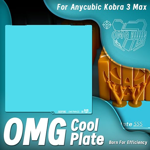 420x420mm Glacier Cold Plate for Anycubic Kobra 3 Max Build Plate PLA PETG Cool Printing Strong Adhesion Kobra 3 Max 3D Printer Build Plate for Kobra 3 Max Accessories K3M Cool Plate
