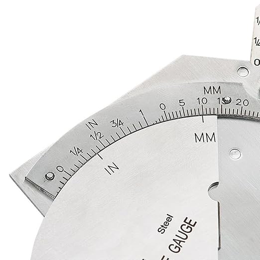 Weld Gauge Set Stainless Steel 0-60mm Cam Type Gauge and 3.2mm-25.4mm 1/8''-1'' Weld Fillet Gauge with Bag Imperial Metric Measurement Welding Gauge