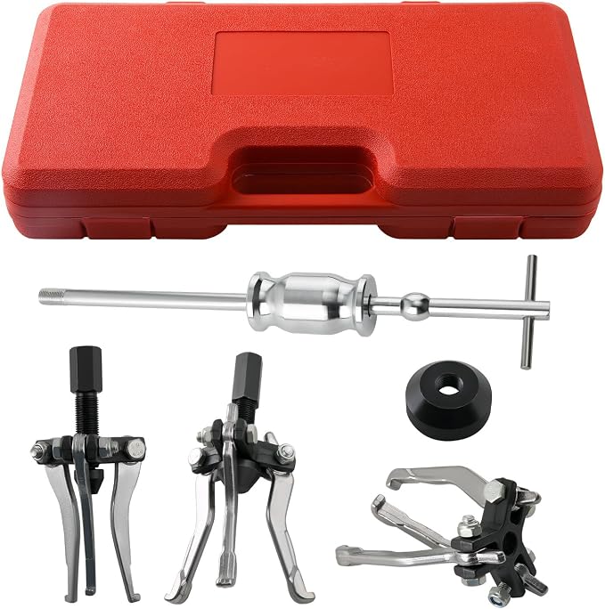 maXpeedingrods 3 Jaw Gear Bearing Slide Hammer Puller Set, 5PCS Universal Internal & External Gear Pulley Puller Set for Pulling Out Gear Bearings