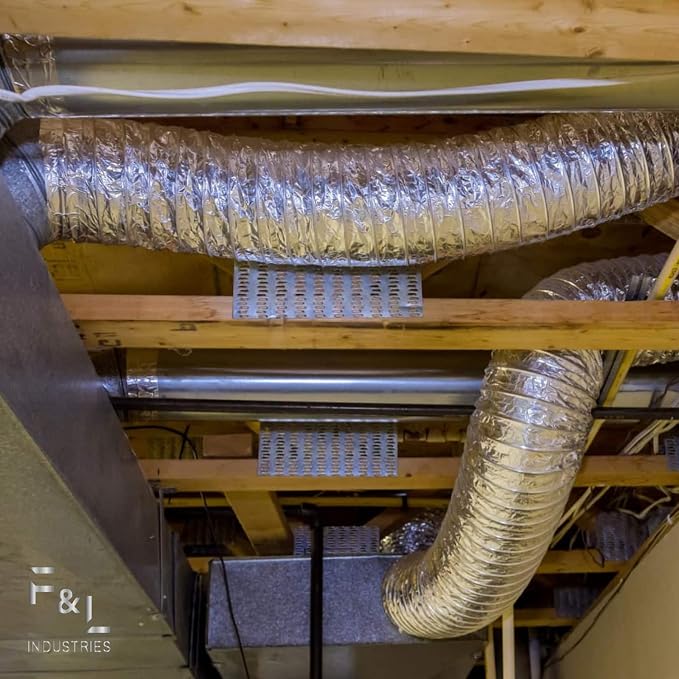 F&L Insulated Flexible HVAC Air Duct 8 10 12 14 Inch – Heavy Duty Flex Ducting for AC Heating Cooling Ventilation Systems, Residential & Commercial Use (10 in 25 FT)