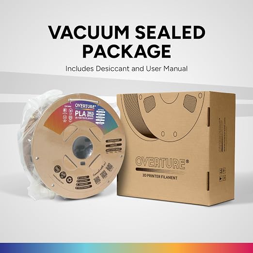 OVERTURE High Speed PLA Filament 1.75mm, Neatly Wound 3D Printer Filament 3kg Spool (6.6lbs) Rapid PLA, Dimensional Accuracy +/- 0.02 mm, Fit Most FDM 3D Printers (White 3KG-1 Pack)