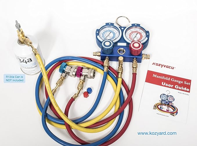AUTO AC Repair Complete Tool Kit with 1-Stage 3.5 CFM Vacuum Pump, Manifold Gauge Set, Hoses and its Acccessories