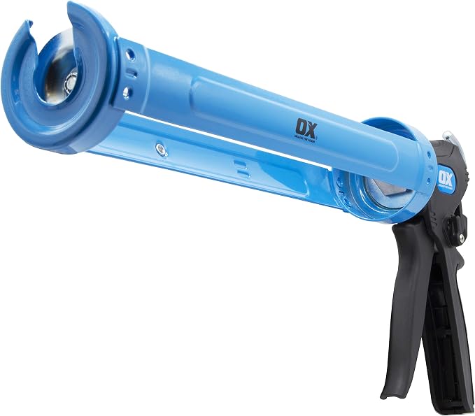 OX Pro 29 oz Caulking Gun - Heavy Duty Dual Thrust (24:1 or 12:1) Manual Caulk Gun for Large 29 oz Cartridges - Best Professional Caulking Tool for Sealant & Adhesive