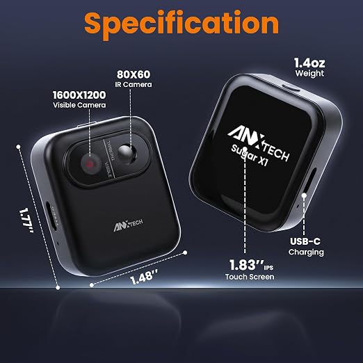 Mini Thermal Camera with Touchscreen, No App Required Small Infrared Imager for Home Inspection, 80×60 IR Resolution Infrared Camera for Detect Hidden Camera, Water Leak Detection