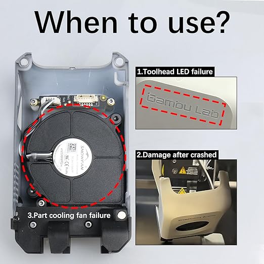 Original Bamboo X1 Front Housing Assembly with Fan for Bambu Lab X1/X1C/X1E 3D Printer Extruder,Cool the Printed Part