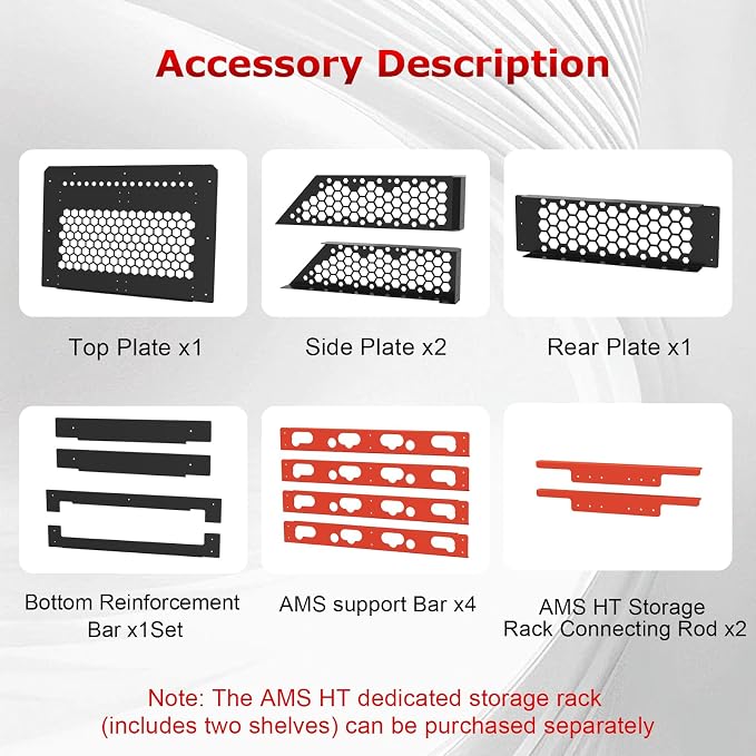H2 Series AMS Stand Holder for Bambu-Lab H2D H2S H2C 3D Printers, Space Saving AMS Stack to Hold 2 AMS/AMS 2 Pro, AMS HT Storage Stacks Compatible
