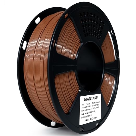 GIANTARM PLA Filament,Brown 3D Printer Filament 1Kg(2.2lbs) Spool,1.75mm Dimension Accuracy +/- 0.03mm,Fit Most FDM 3D Printers