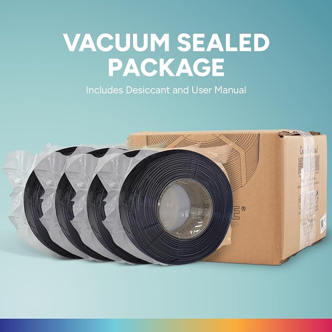 OVERTURE 4KG Bundle High Speed PLA Filament Refill 1.75mm 3D Printer Filament, 4 Pack 1kg (2.2lb) Refilament for Bambu Lab Reusable Spool, Fit Most FDM 3D Printers (Black*4)