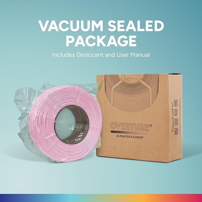 OVERTURE High Speed PLA Filament Refill 1.75mm, Rapid PLA Spoolless 3D Printing Filament, 1kg (2.2lb) Refilament for Bambu Lab, Accuracy +/- 0.02mm, Fit Most FDM Printers (Pink)