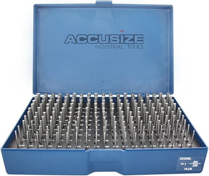 Accusize Industrial Tools Steel Pin Gauge Set, 0.917"-1.000", P7(+) | 84 Pc, Class ZZ, Plus Tolerance, 2" OAL, Steel, Electro-Etched Sizes