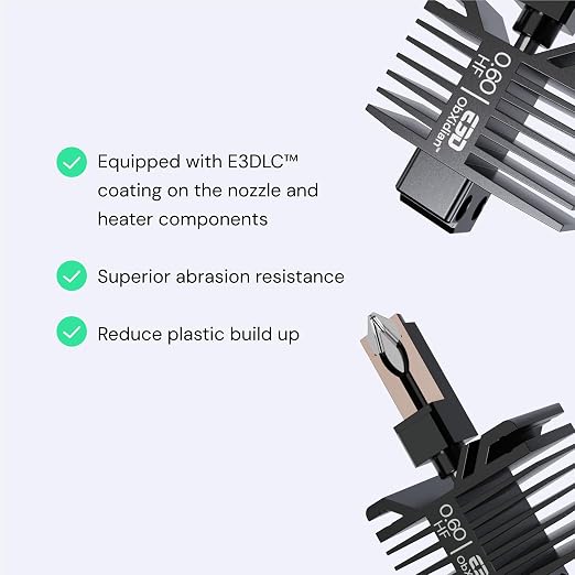 E3D High Flow ObXidian™ Bambu Lab X1 Carbon (0.6mm) Complete HotEnd, 60% Increased Flow Rate, Smooth 3D Printing, Ideal for Fiber-Filled Filaments, Bambu Approved